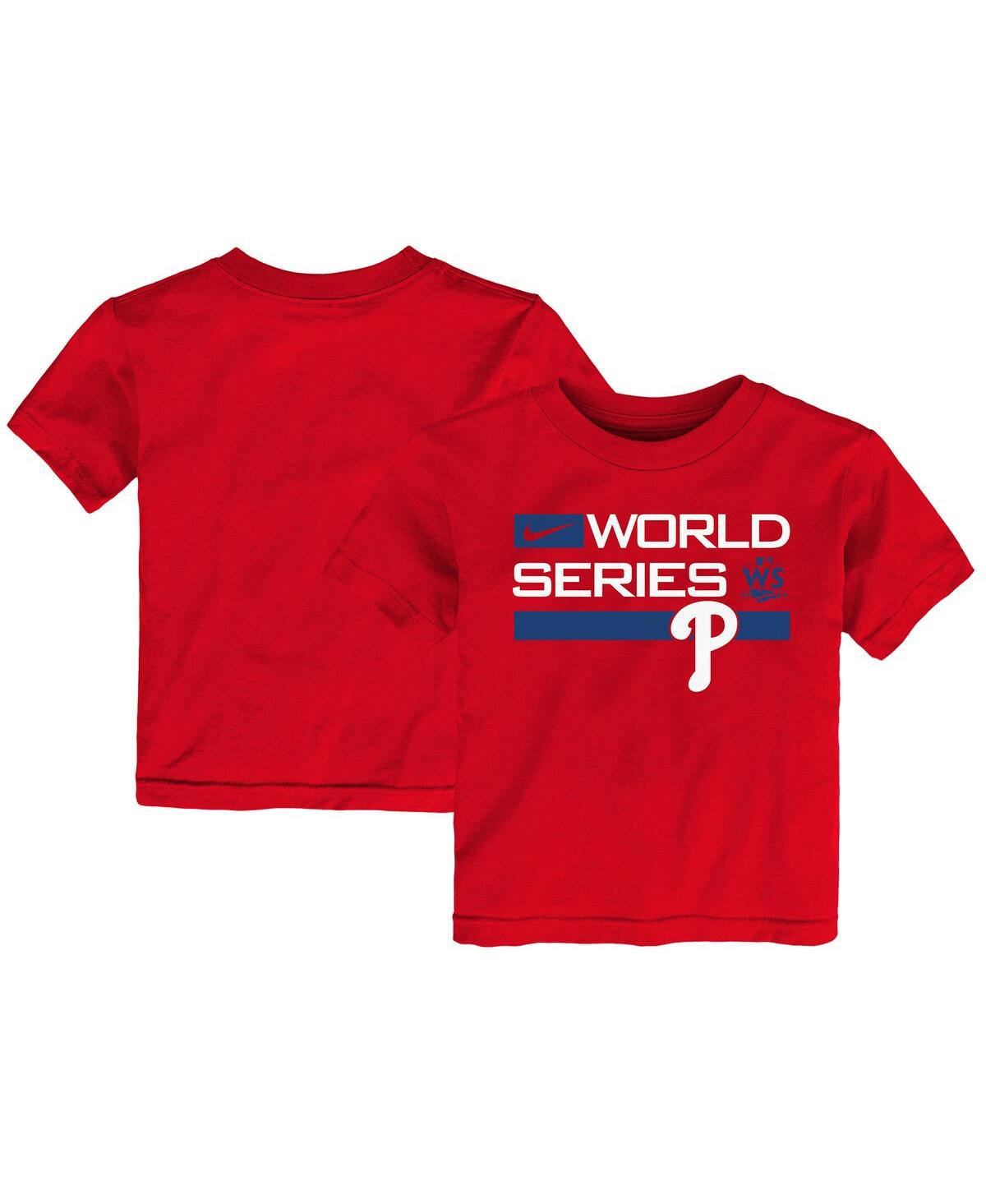 Nike Toddler Boys And Girls  Red Philadelphia Phillies 2022 World Series Authentic Collection Dugout  In Red
