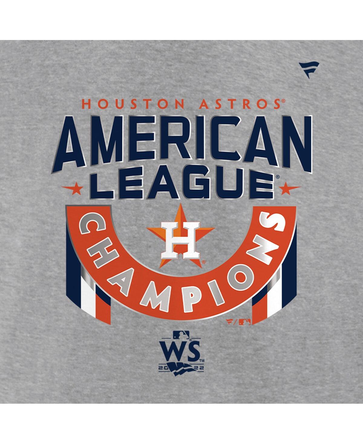 Men's FanaticsHouston Astros 2022 American League Champions Locker Room Pullover Hoodie - Heather Gray