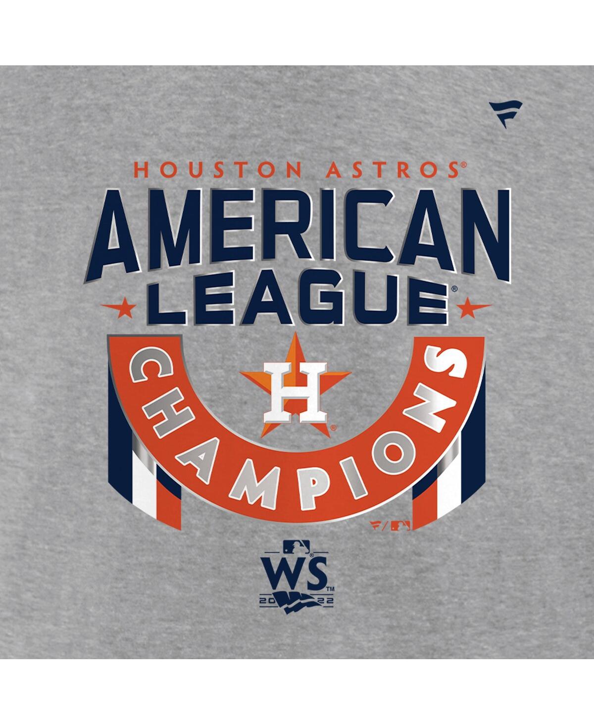 Shop Fanatics Men's  Heather Gray Houston Astros 2022 American League Champions Locker Room Pullover Hoodi