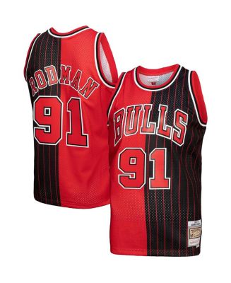 Mitchell Ness Men's Dennis Rodman Red, Black Chicago Bulls