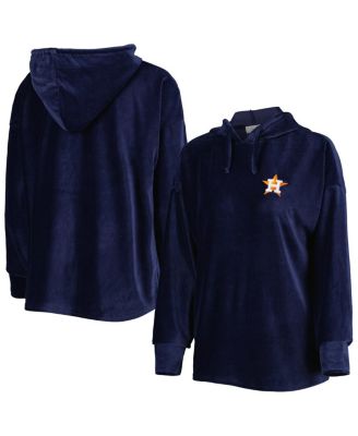Women's Navy Houston Astros End Line Pullover Hoodie
