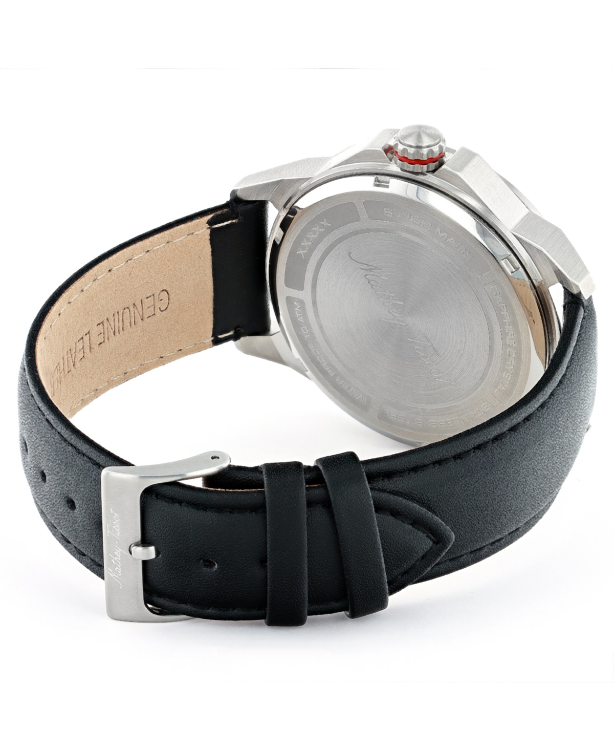 Mathey-Tissot Men's Field Scout Collection ClassicGenuine Leather Strap Watch, 45mm - Black