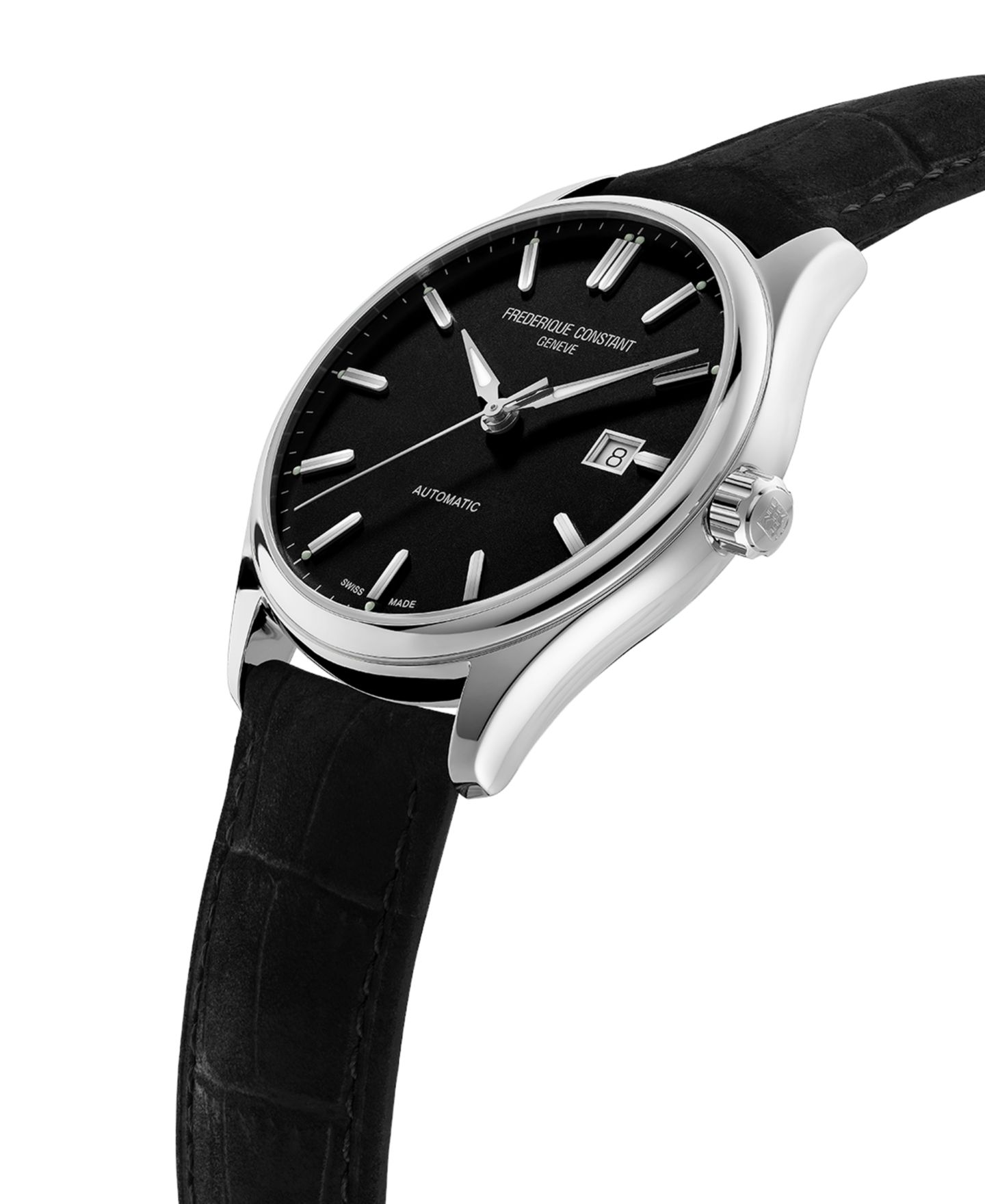 Мужские часы Frederique Constant Swiss Automatic Classic Index Black Leather Strap Watch 40mm — фото 2