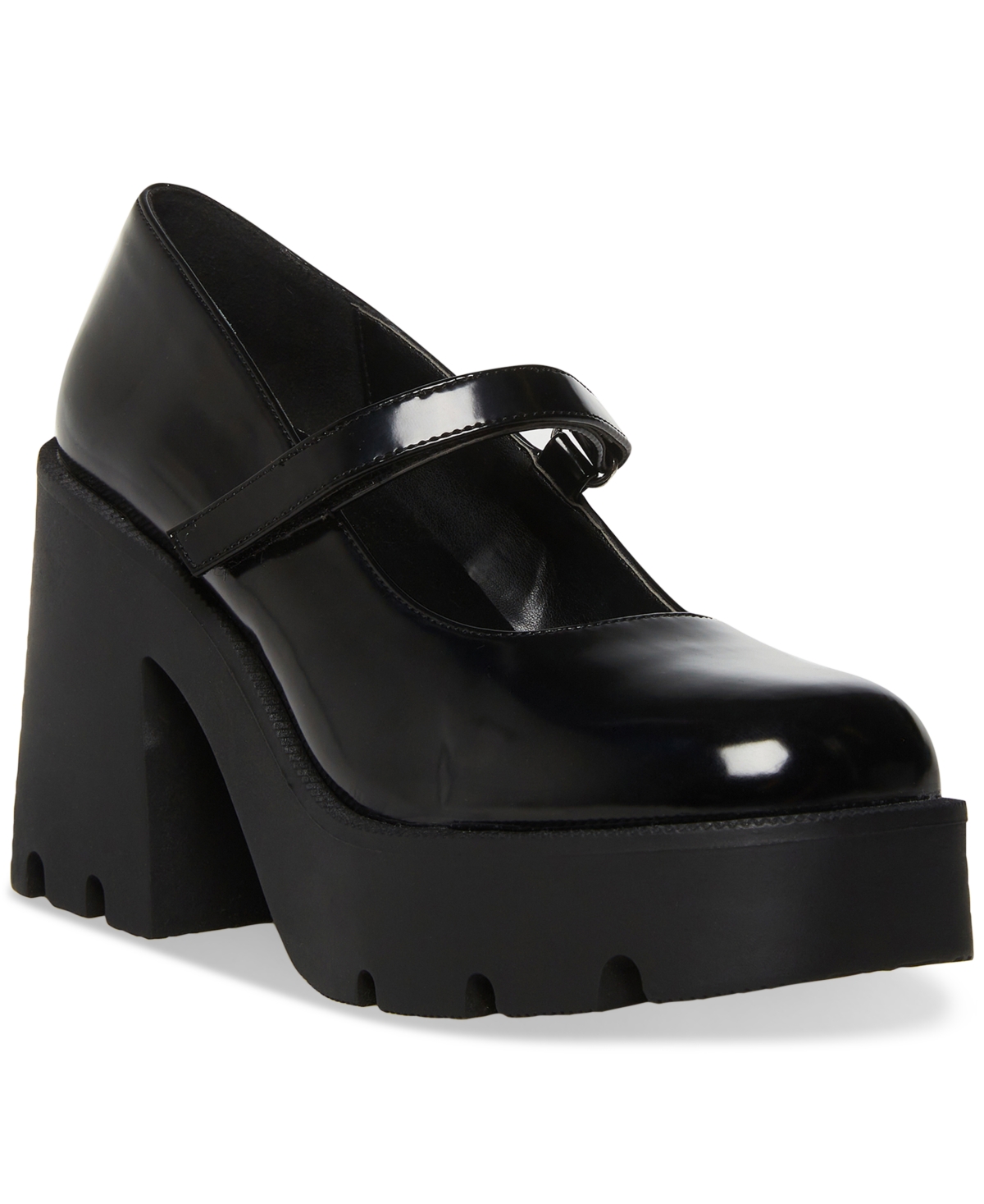 Madden Girl Women's Tierra Platform Lug Sole Mary Jane Pumps In Black