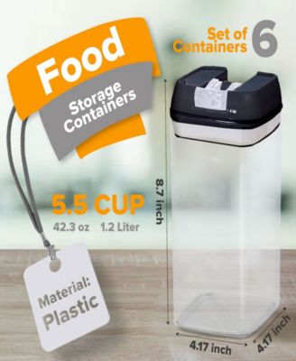 6 Piece Food Storage Containers, 1.2 Liter