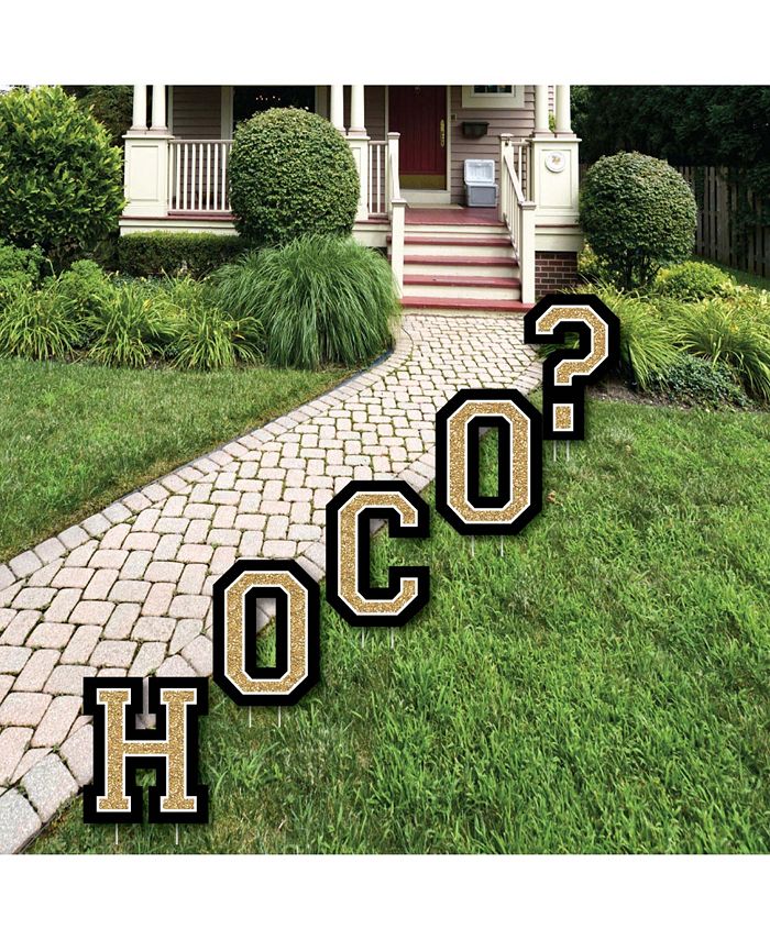 Big Dot of Happiness Hoco Dance Proposal - Outdoor Lawn Decor - Homecoming Proposal Yard Signs