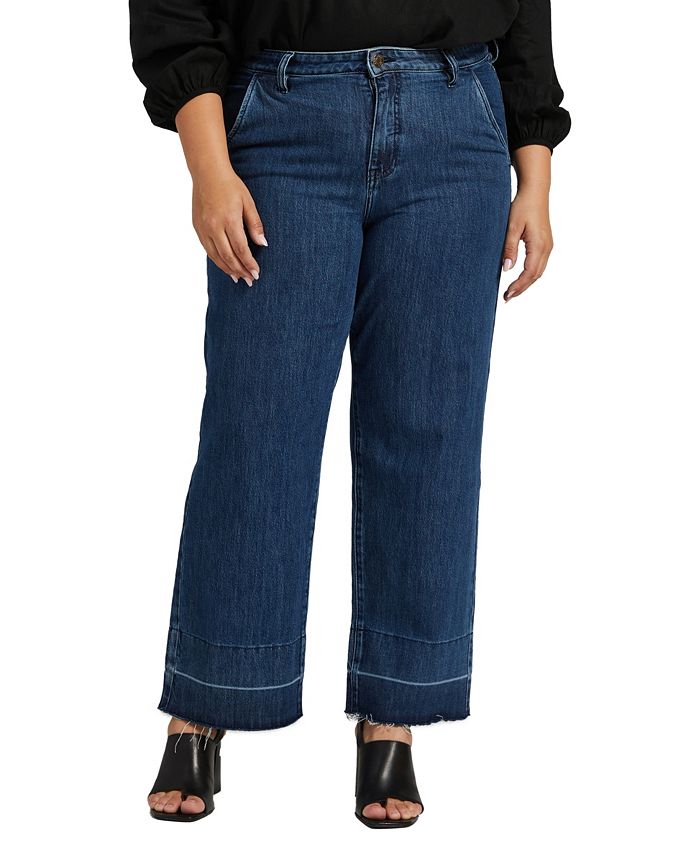JAG Plus Size Sophia Mid Rise Wide Leg Jeans - Macy's