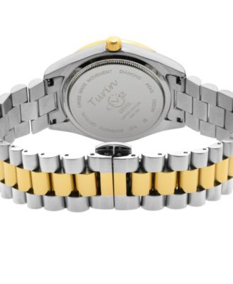 Women's Naples Swiss Quartz Diamond Two-Toned SS IPYG Stainless Steel Bracelet Watch 32mm