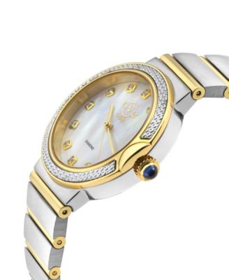 Women's Sorrento Swiss Quartz Diamond Accents Two-Toned SS IPYG Stainless Steel Bracelet Watch 32mm