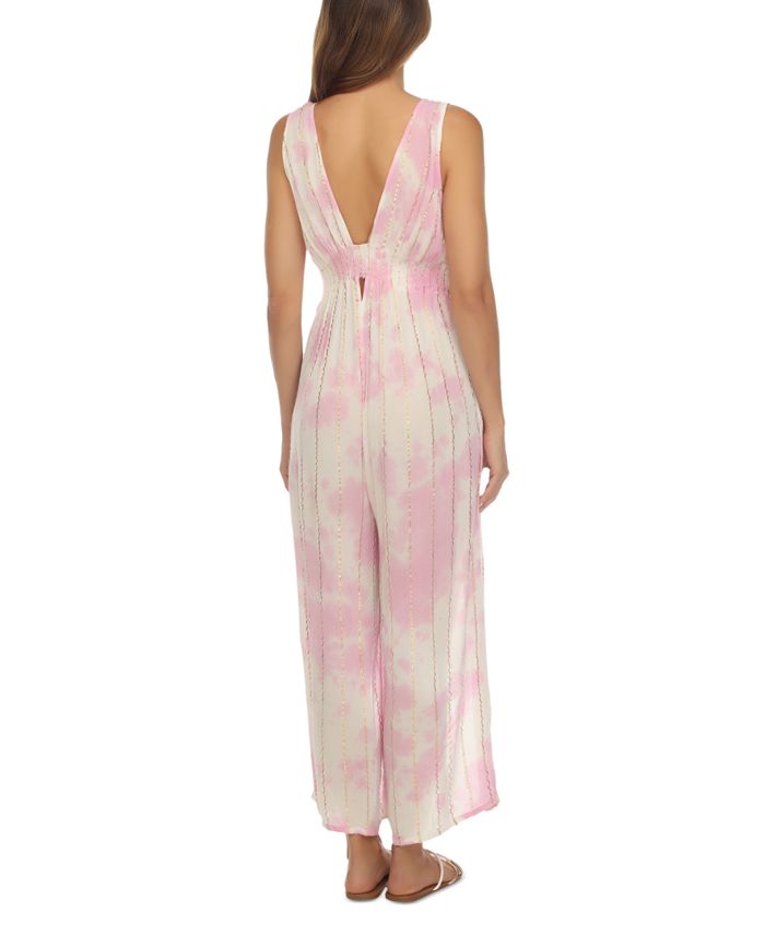 Raviya Women's TieDye FrontSlit Sleeveless Jumpsuit CoverUp Macy's
