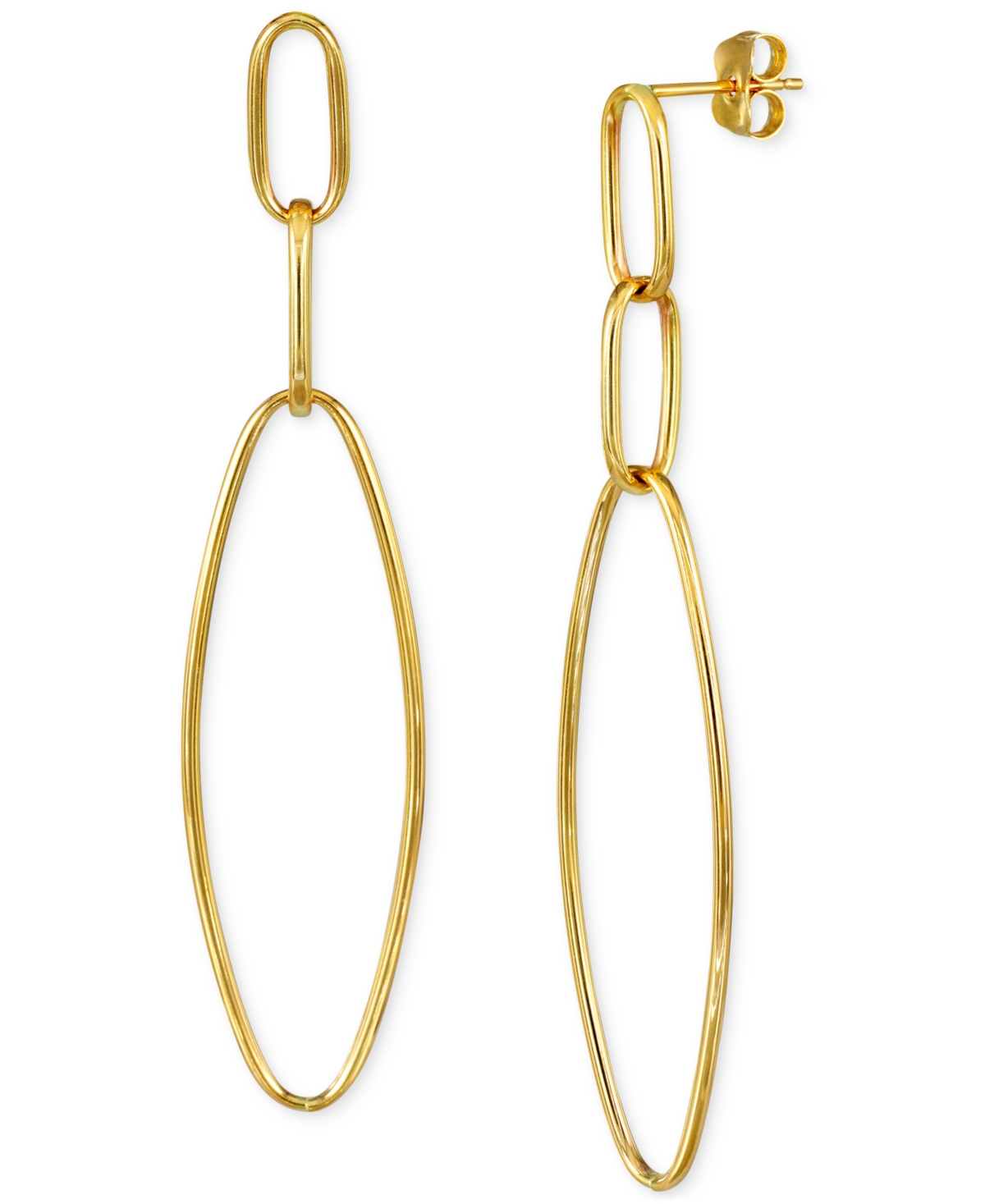 Macy's Open Link Long Dangle Drop Earrings In 14k Gold In Yellow Gold