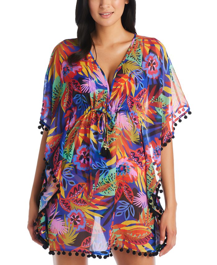Bleu by Rod Beattie Women's Night Safari Chiffon Caftan Swim CoverUp
