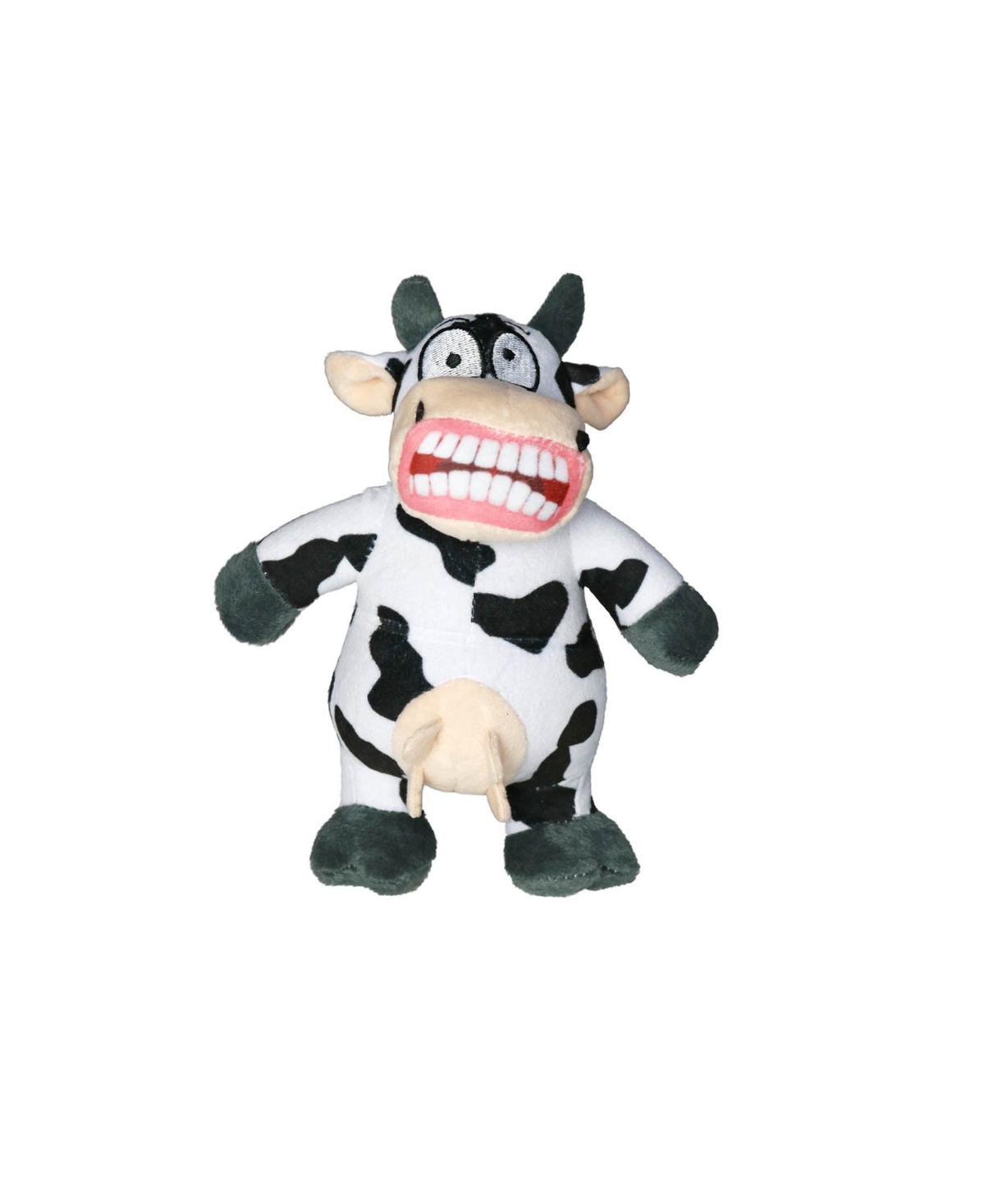 Jr Angry Animals Mad Cow, Dog Toy - White