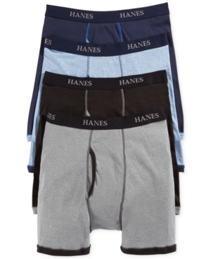 Hanes Platinum Men's Underwear Ringer Boxer Brief 4 Pack