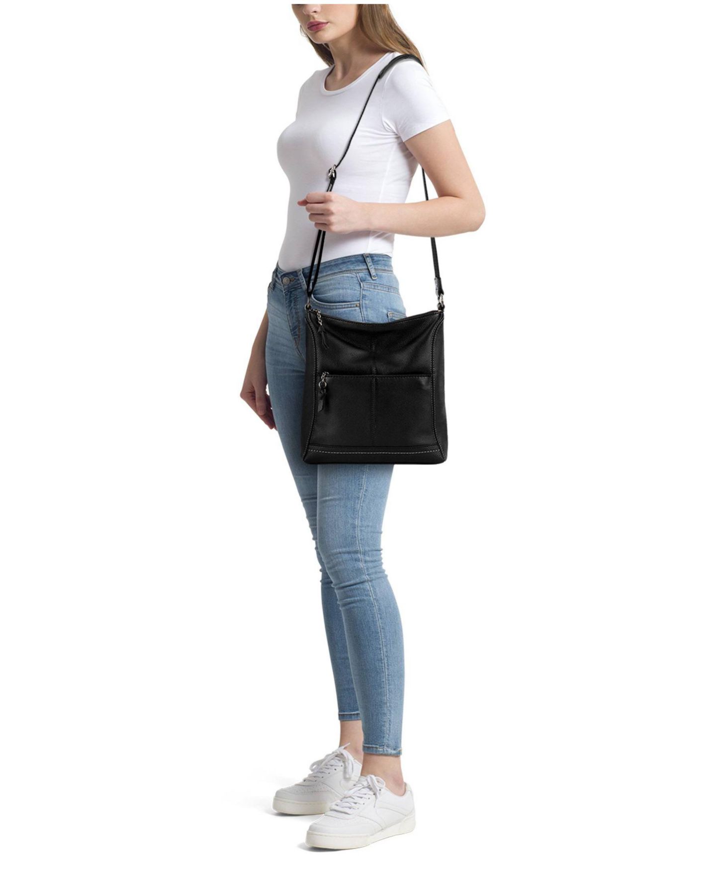 Женская сумка The Sak Lucia Leather Crossbody, цвет: Чёрный — фото 5