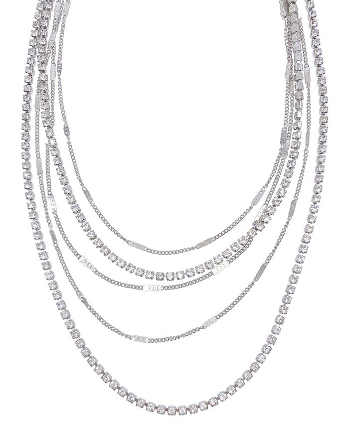 ADORNIA Silver-Tone Plated Layered Necklace Set & Reviews - Necklaces ...