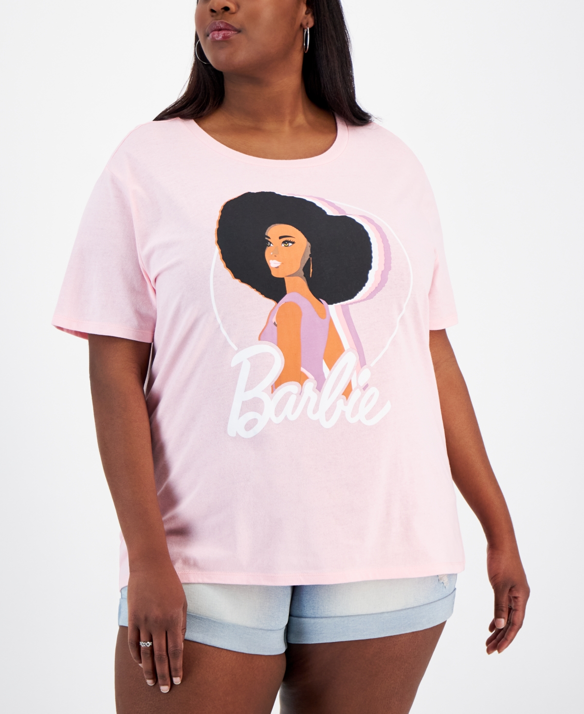 Love Tribe Trendy Plus Size Crewneck Barbie Short-Sleeve T-Shirt