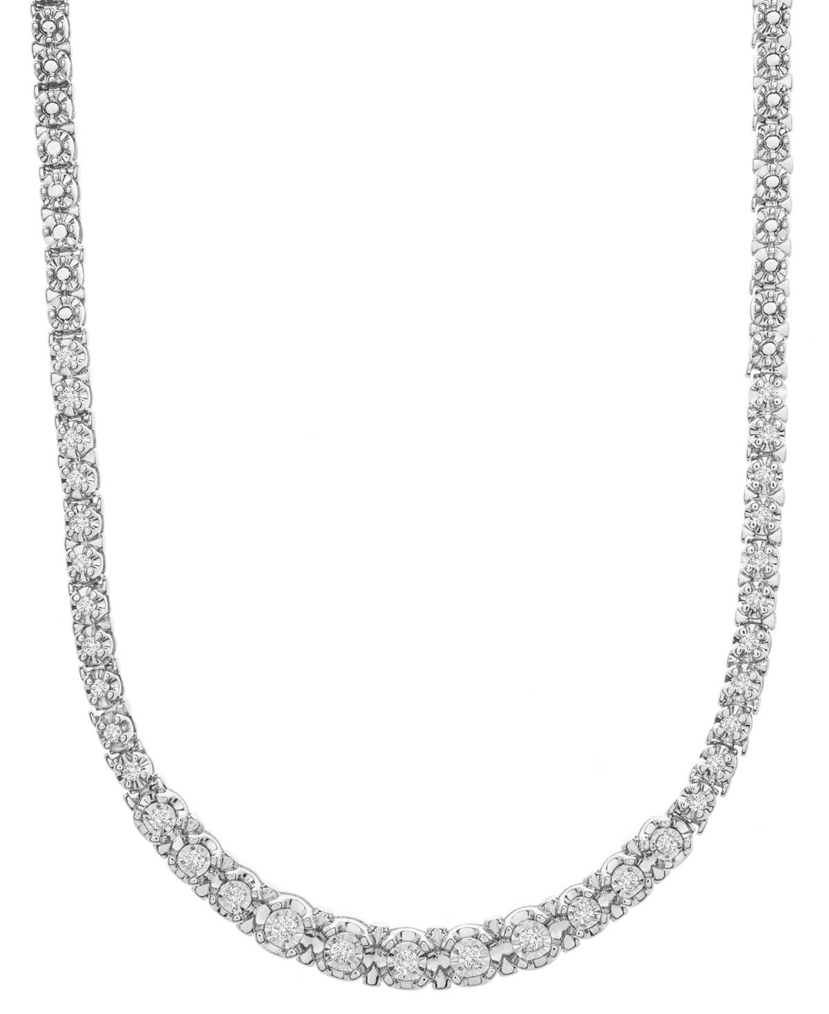 Diamond Graduated 20" Statement Necklace (1/2 ct. t.w.) in Sterling Silver, Created for Macy's - Sterling Silver