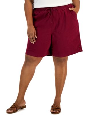 Karen Scott - Plus Size Cotton Emelia Pull-On Shorts