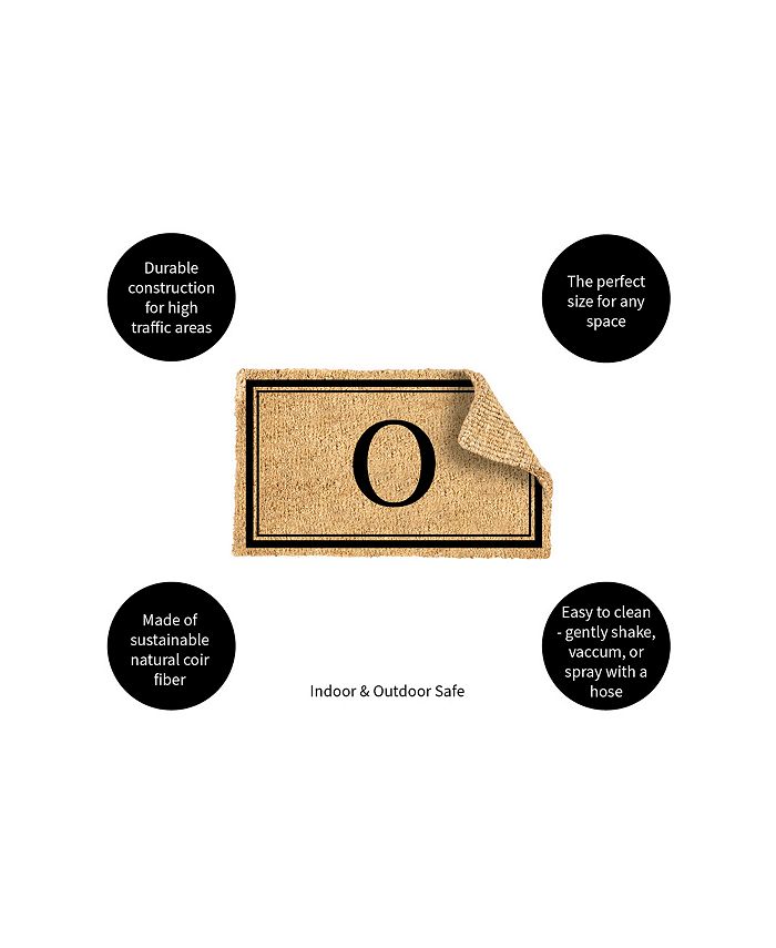 Evergreen Woven Coir Mat, Monogram "O", 30 x 18 Inches Macy's