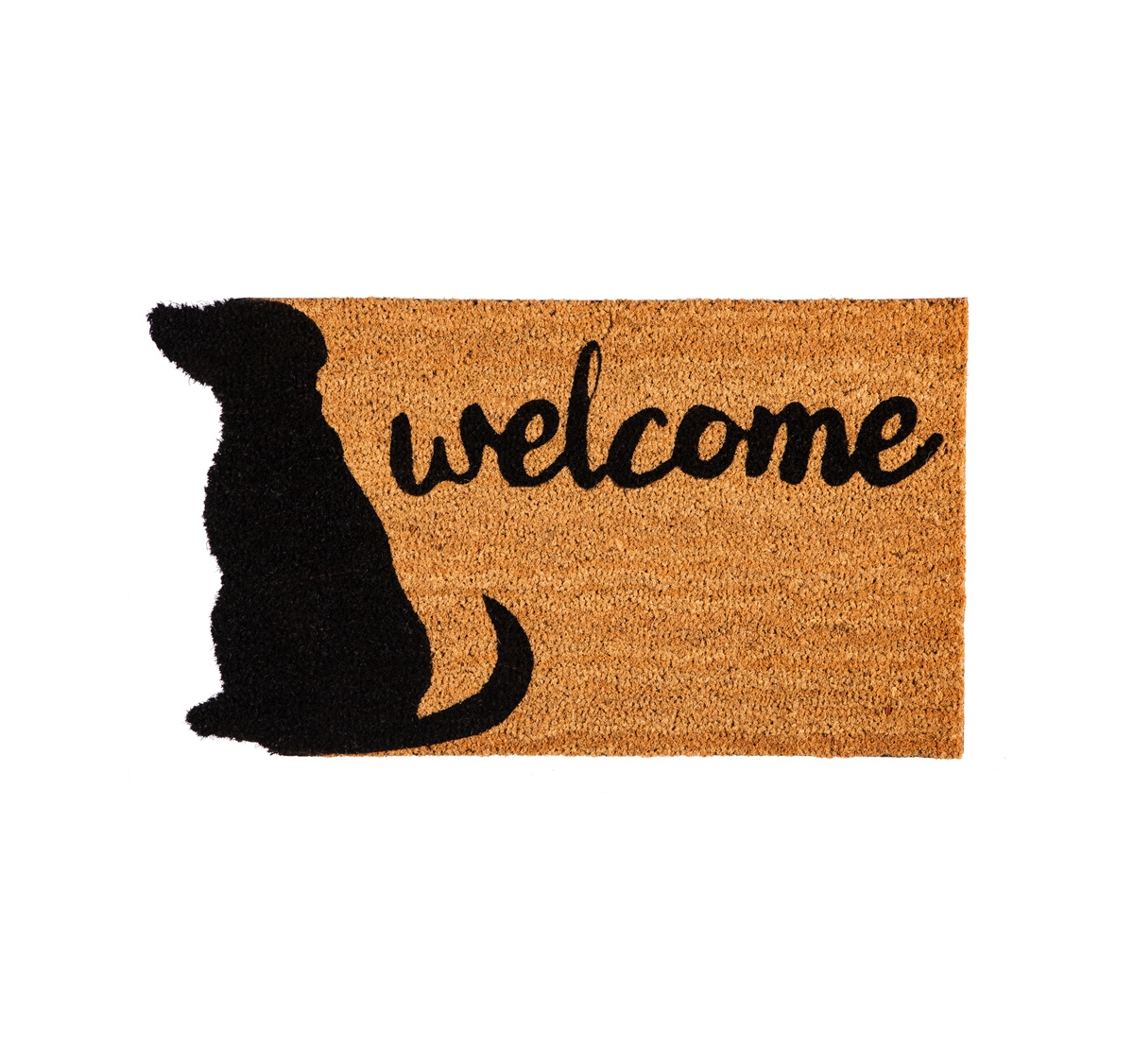 Evergreen Dog Welcome Shaped Indoor Outdoor Natural Coir Doormat 1'4"x2'4" Brown