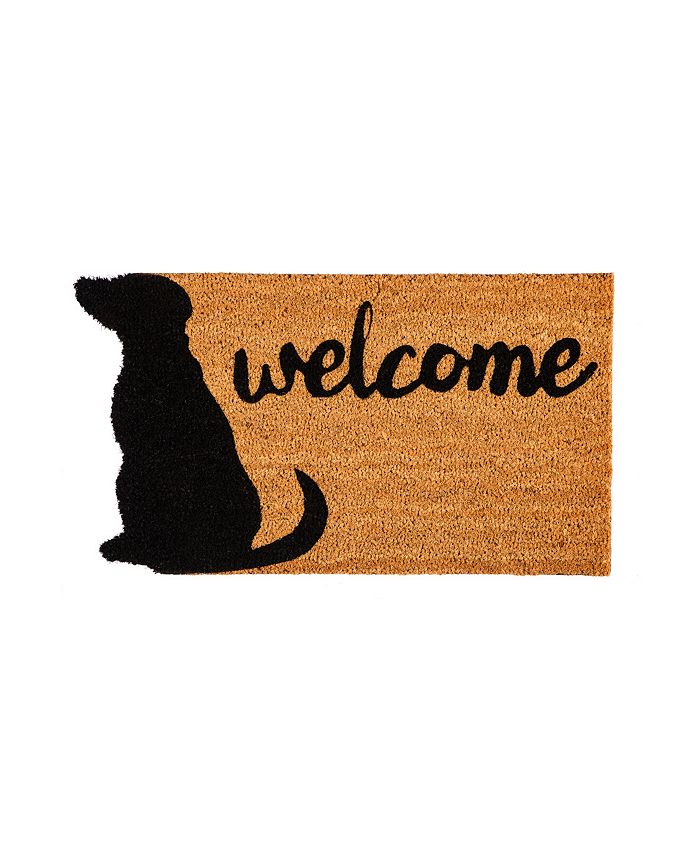 Evergreen Dog Welcome Shaped Indoor Outdoor Natural Coir Doormat 1 #39 4 quot x2