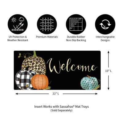 Mixed Print Pumpkins Sassafras Indoor Outdoor Switch Doormat 10"x1'10" Black