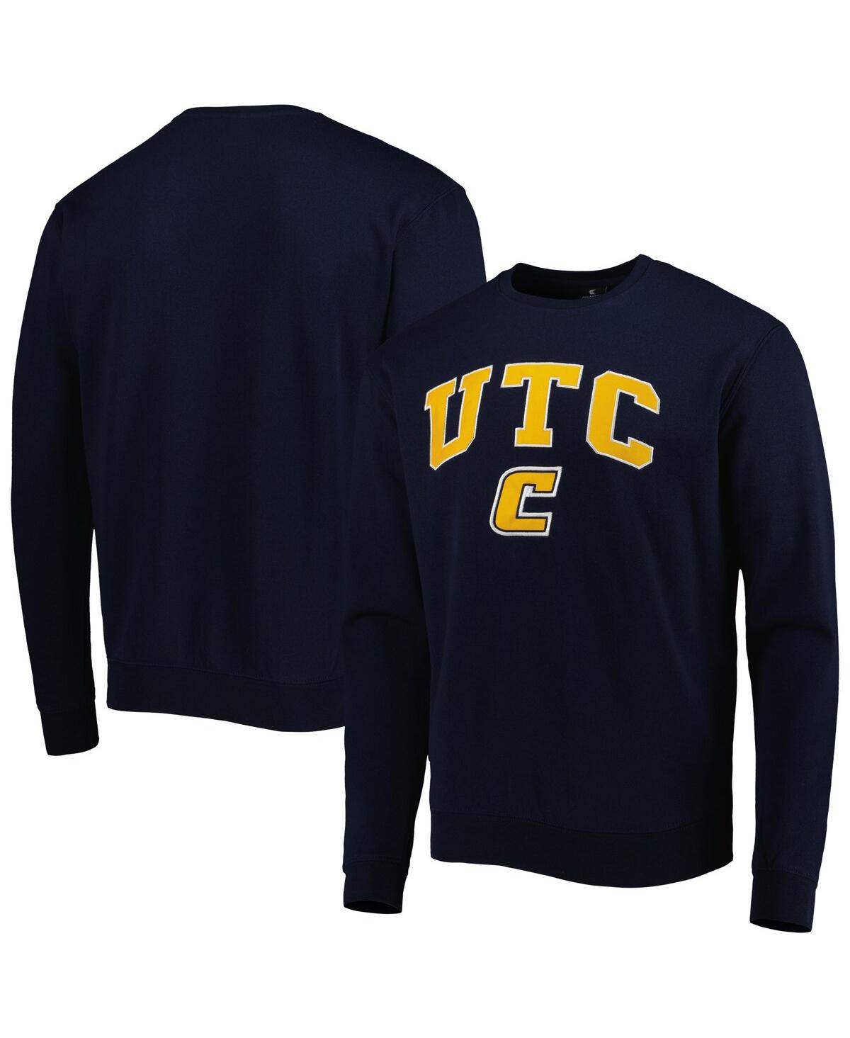Shop Colosseum Men's  Navy Tennessee Chattanooga Mocs Arch Over Logo Pullover Sweatshirt