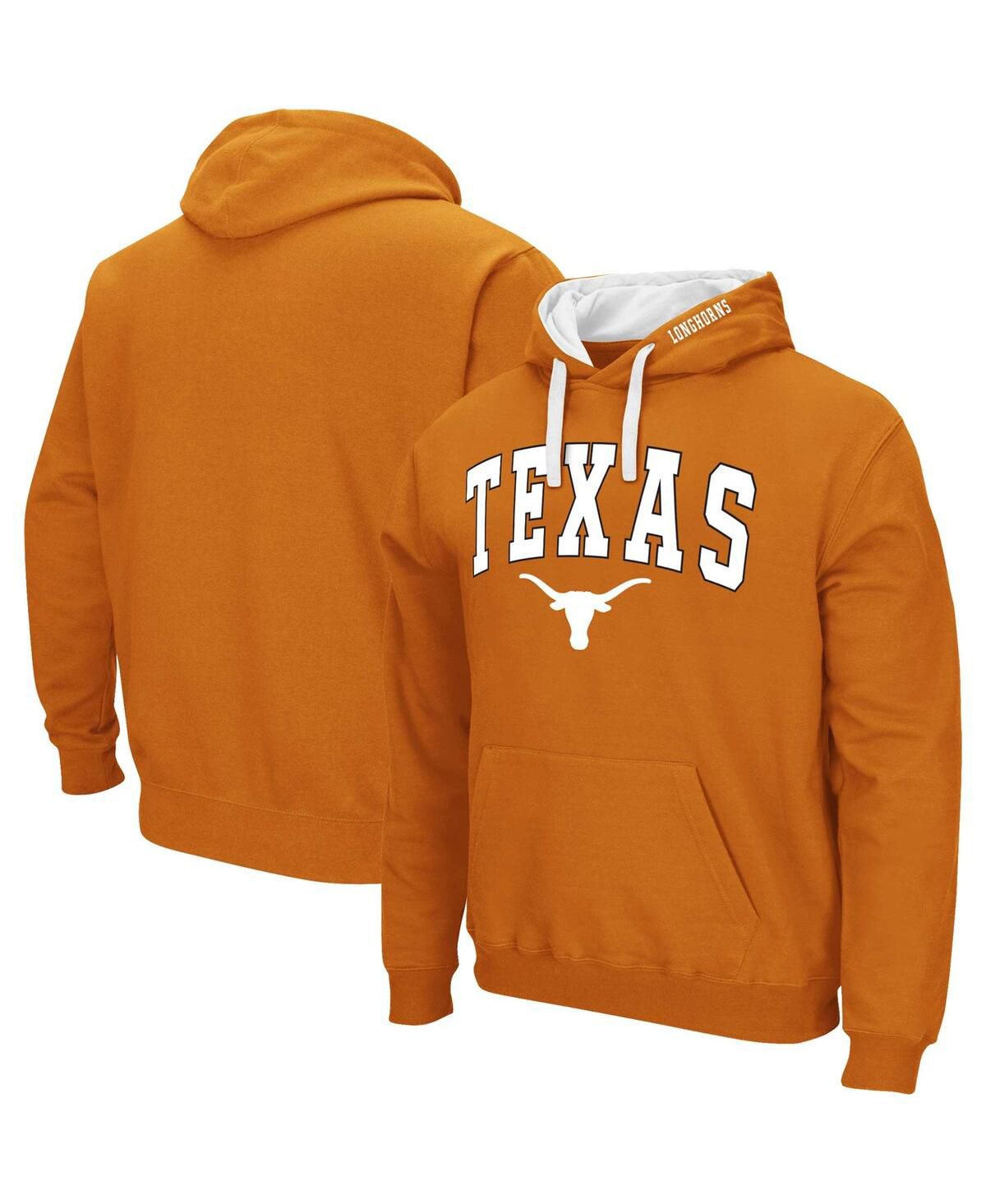 Мужская толстовка-пуловер Texas Orange Texas Longhorns Big & Tall Arch & Logo 2.0 с капюшоном