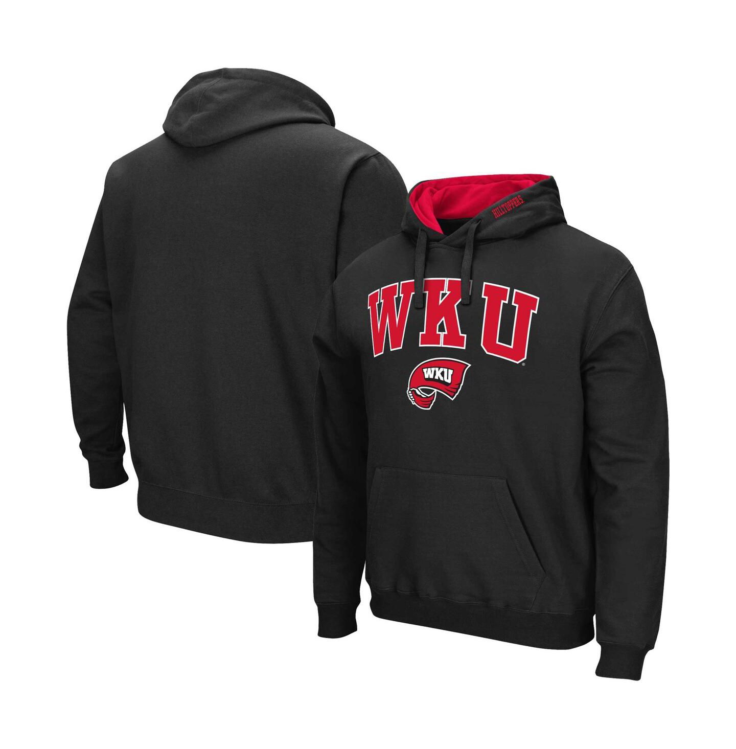 Мужское худи Colosseum Western Kentucky Hilltoppers Arch & Logo Pullover, цвет: Чёрный — фото 1