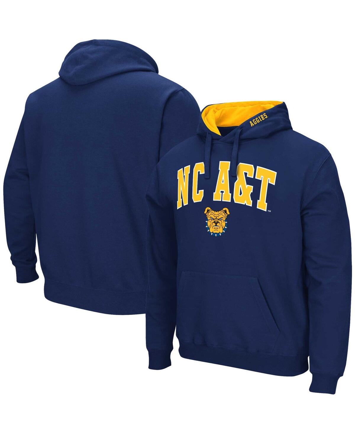 Colosseum Men's  Navy North Carolina A&t Aggies Arch & Logo Pullover Hoodie In Navy