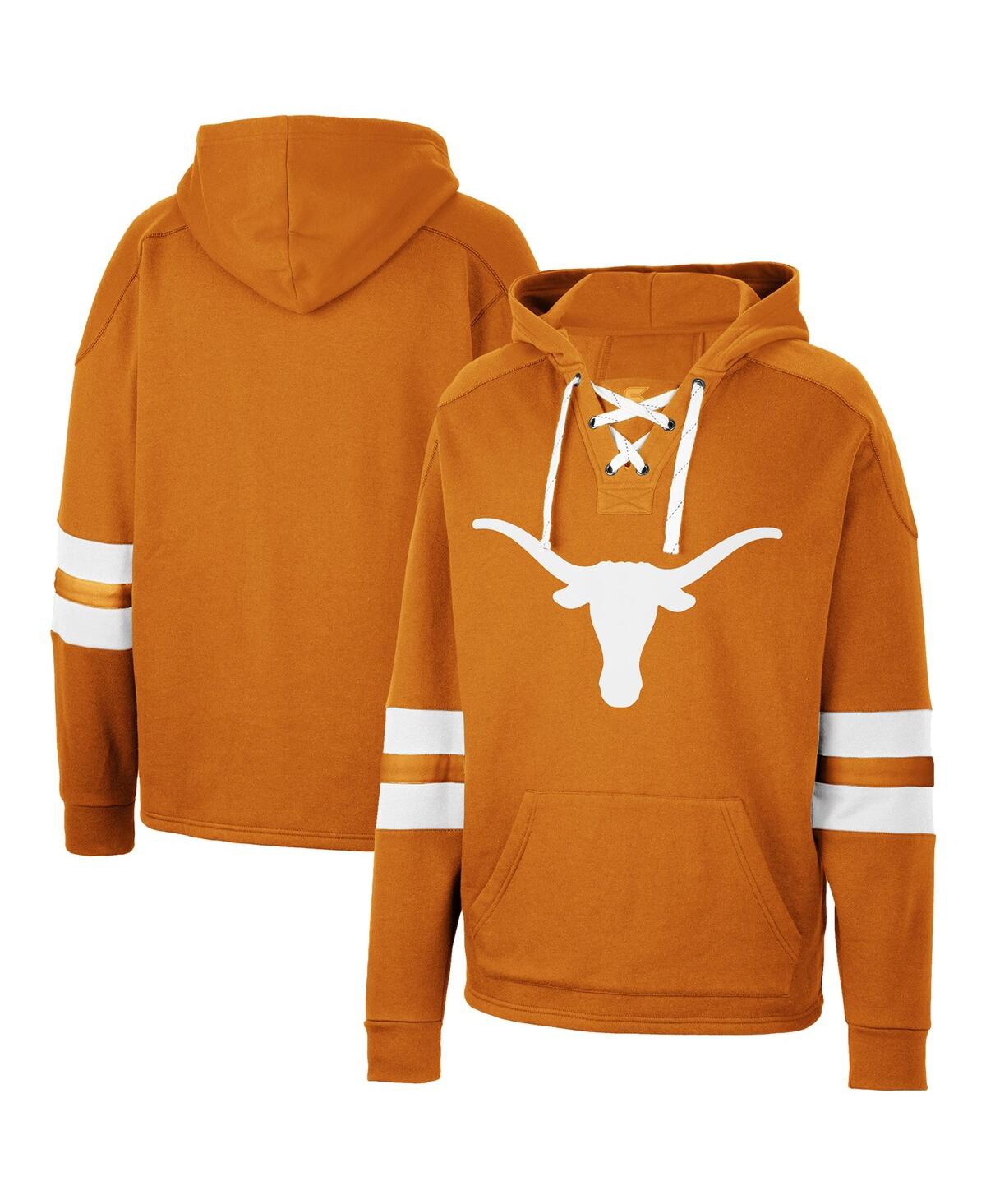 Colosseum Men's  Texas Orange Texas Longhorns Slash Stack 2.0 Pullover Hoodie In Texas Orange