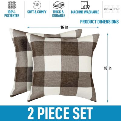 2 Pack Buffalo Plaid Throw Pillow Outdoor & Indoor Covers 16x16 inches