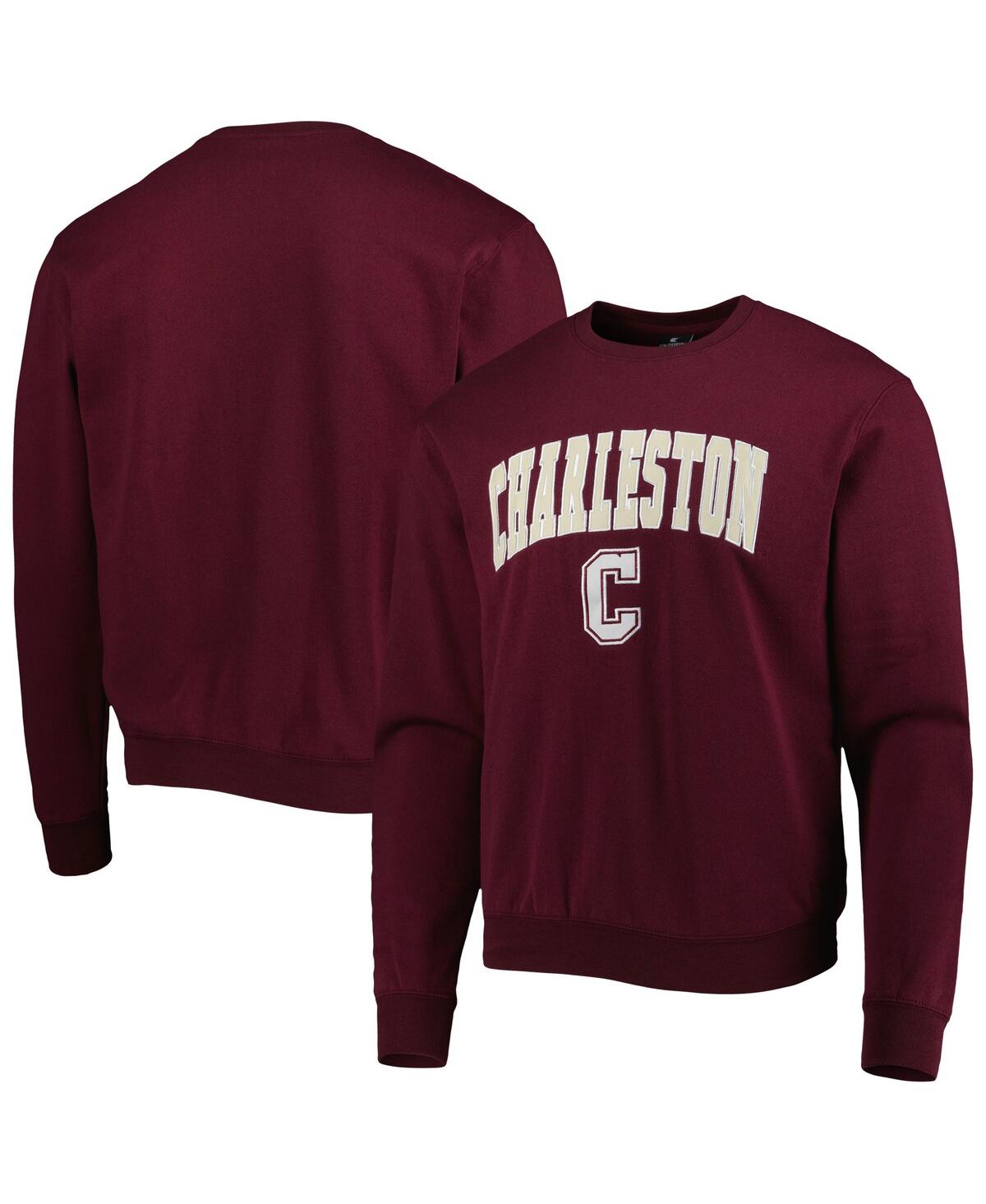 Shop Colosseum Men's  Maroon Charleston Cougars Arch Over Logo Pullover Sweatshirt