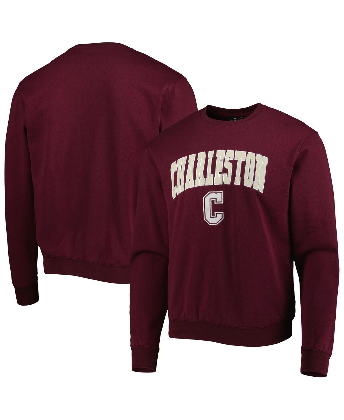 Colosseum Maroon Charleston Cougars Arch Over Logo Pullover Sweatshirt In Maroon