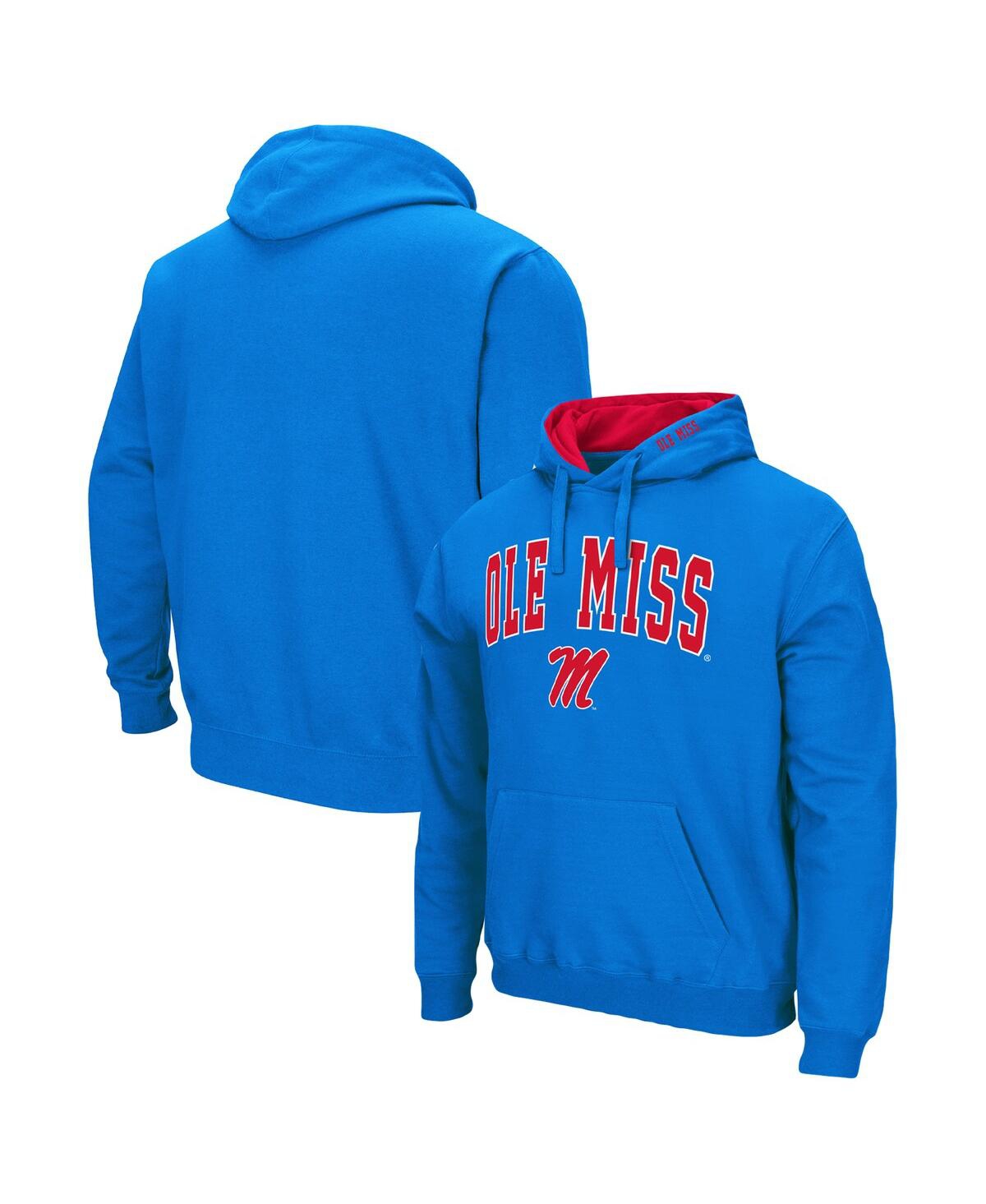Colosseum Men's  Powder Blue Ole Miss Rebels Arch & Team Logo 3.0 Pullover Hoodie In Powder Blue