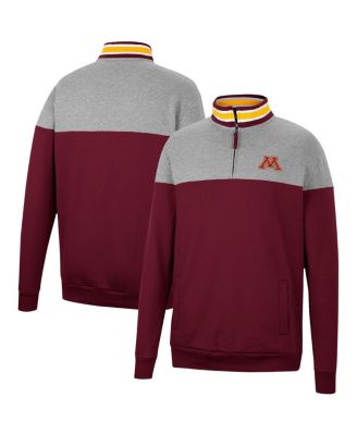 Men's Maroon, Heather Gray Minnesota Golden Gophers Be the Ball Quarter-Zip Top