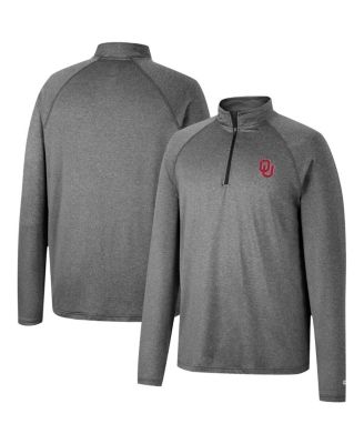 Men's Heathered Gray Oklahoma Sooners Earth First Raglan Quarter-Zip Windshirt