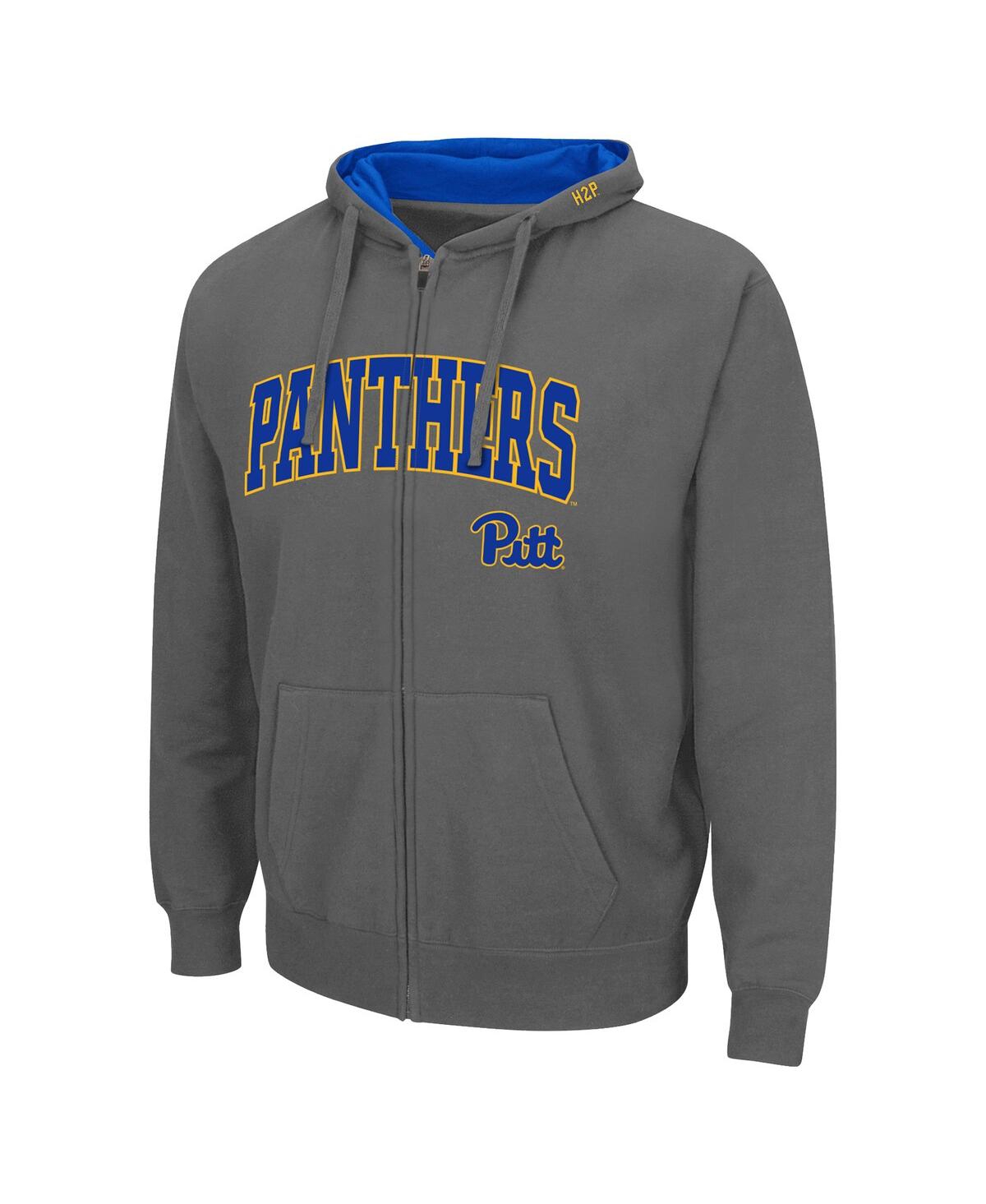 Colosseum Charcoal Pitt Panthers Arch & Team Logo 3.0 Full-zip Hoodie In Charcoal