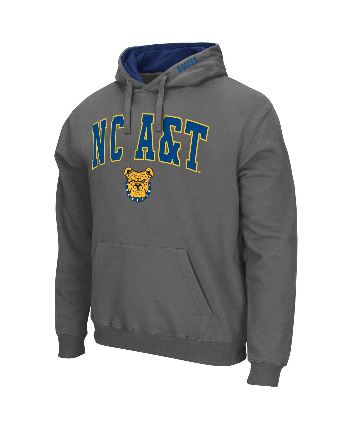 Colosseum Men's  Navy North Carolina A&t Aggies Arch & Logo Pullover Hoodie In Navy