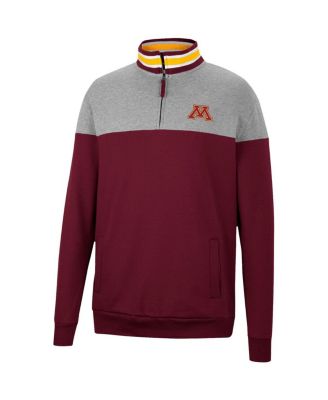 Men's Maroon, Heather Gray Minnesota Golden Gophers Be the Ball Quarter-Zip Top