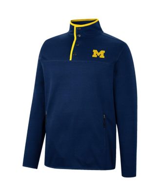 Men's Navy Michigan Wolverines Rebound Quarter-Snap Jacket