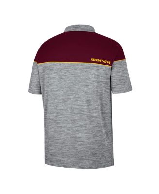 Men's Heathered Gray, Maroon Minnesota Golden Gophers Birdie Polo Shirt