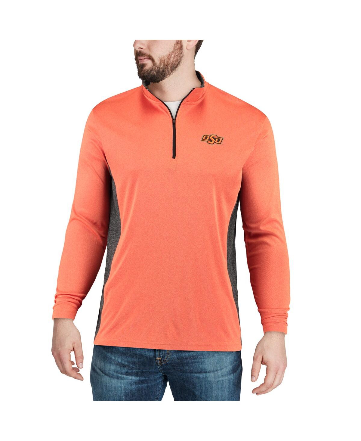 Men's Colosseum Black Oklahoma State Cowboys Audible Quarter-Zip Pullover Windshirt Jacket - Black