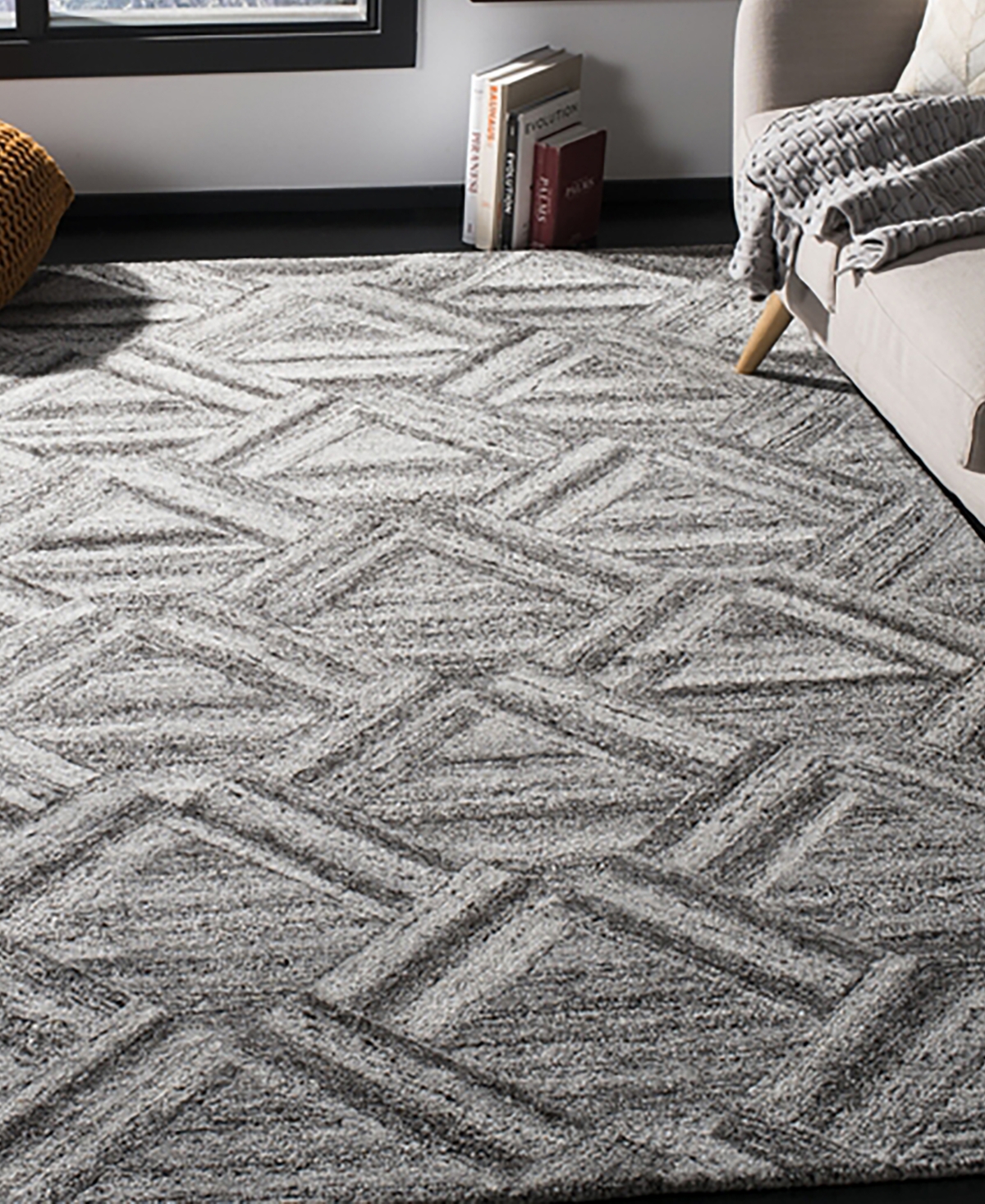 Safavieh Abstract 607and Black Area Rug - Blue