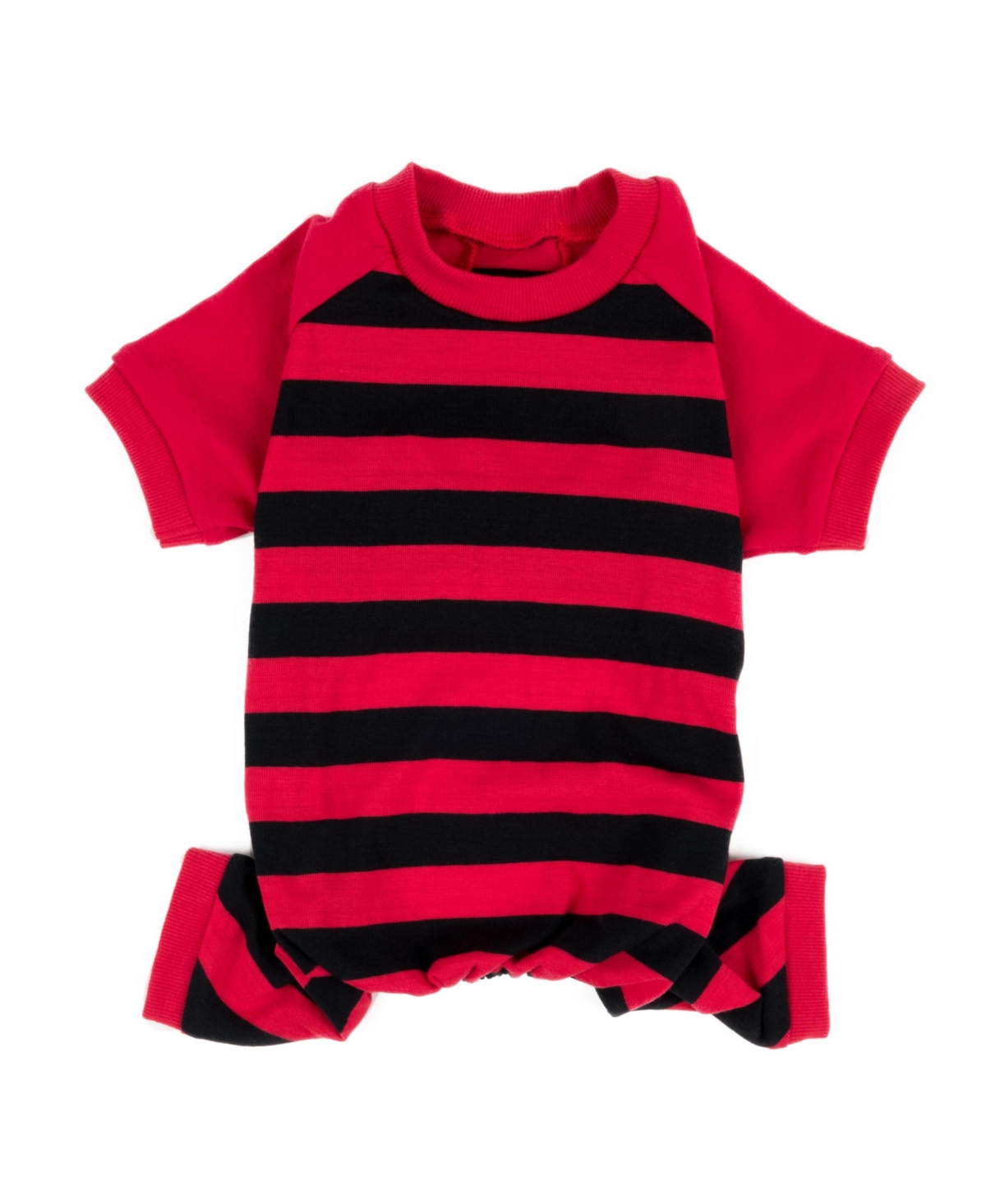 Leveret Dog Cotton Pajama Striped Red and Black