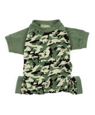 Dog Cotton Striped Print Pajamas