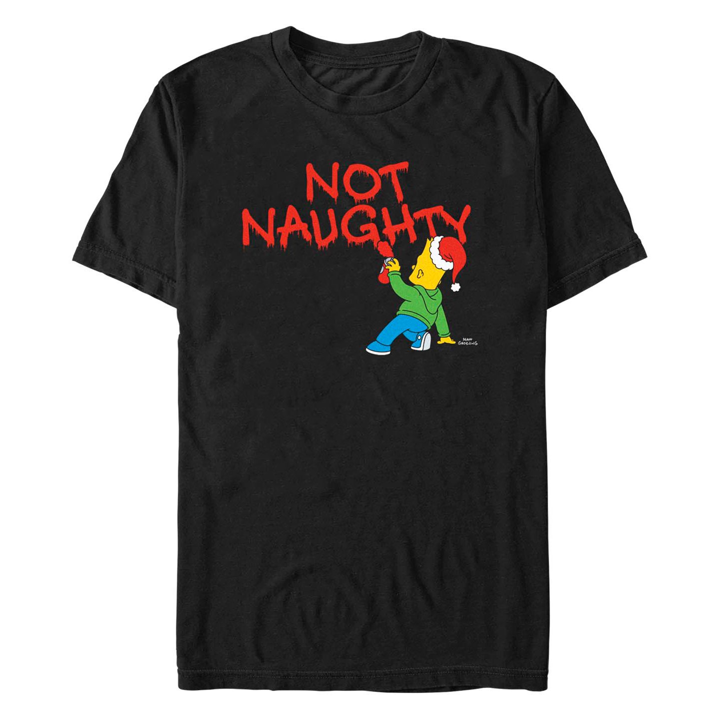 Мужская футболка Fifth Sun The Simpsons Not Naughty from Bart Short Sleeves, цвет: Чёрный — фото 1