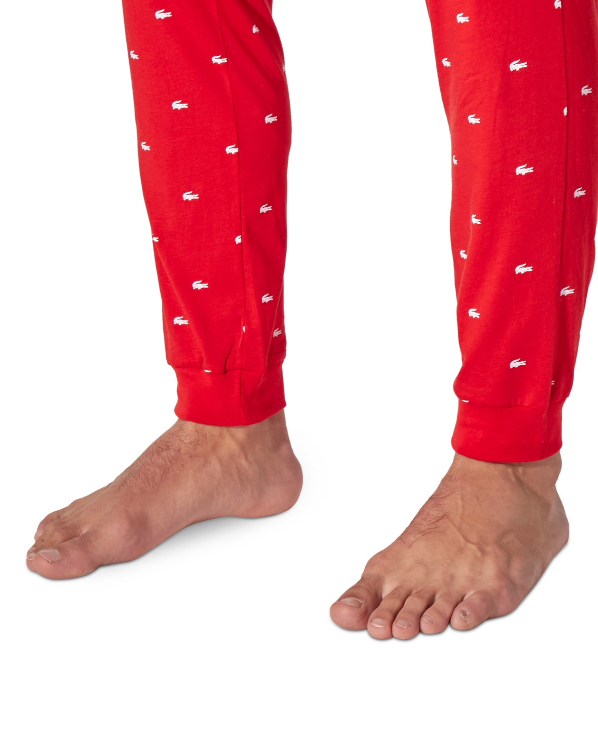 Lacoste Men's Printed Pajama Joggers -white
