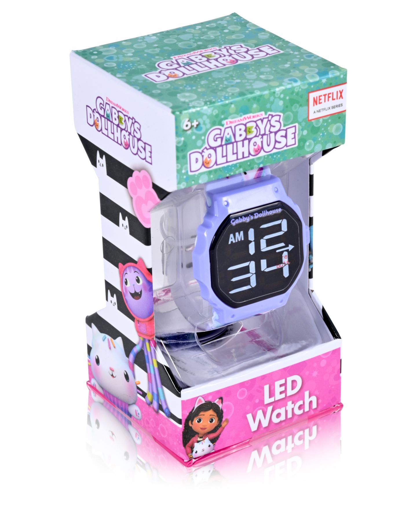 Детские сенсорные LED-часы Gabby's Dollhouse с силиконовым ремешком, Lilac — фото 3